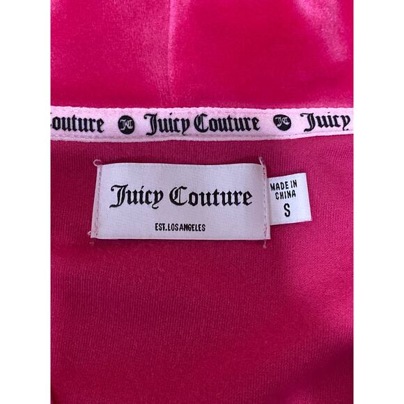 Juicy Couture Pink Velvet Velour Long Sleeve Zip Up Hoodie Sweatshirt Jacket S - Picture 4 of 5